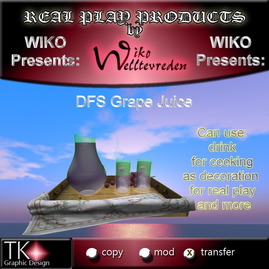 WIKO presents DFS Grape Juice * Can use for cooking, drink, decoration ...