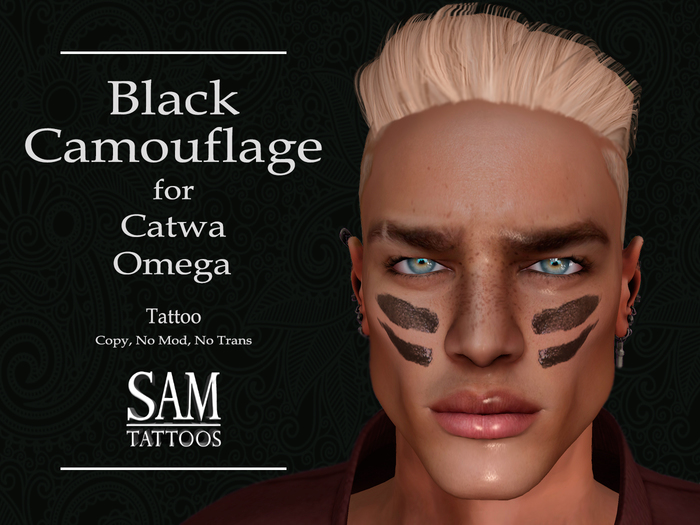 [SAM TATTOOS] -  Black Camouflage paint