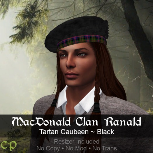 MacDonald (Clan Ranald) Crest Premium Blanket - Black Celtic Cross Style