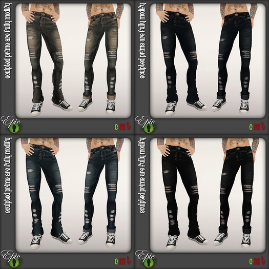*Epic Men* Distressed Shredded Denim {Fat Pack}