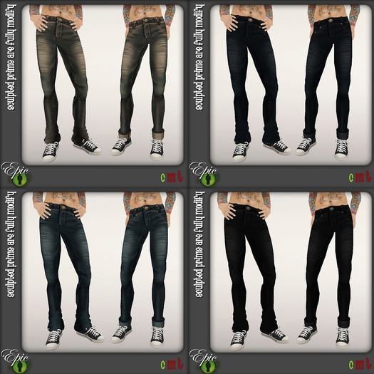 *Epic Men* Distressed Plain Denim {Fat Pack}
