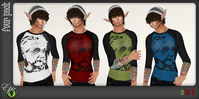 *Epic Men* Skinny Fit Baseball Tee {Albert RGB Pack}