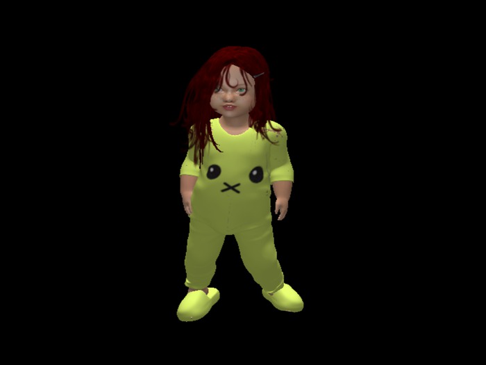 Zooby Child AV Jersey lime face pjs