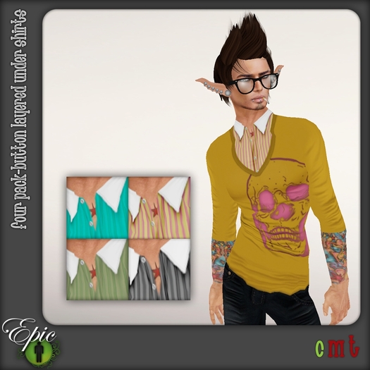 *Epic Men* Button UNDER Layered Shirts {Striped}