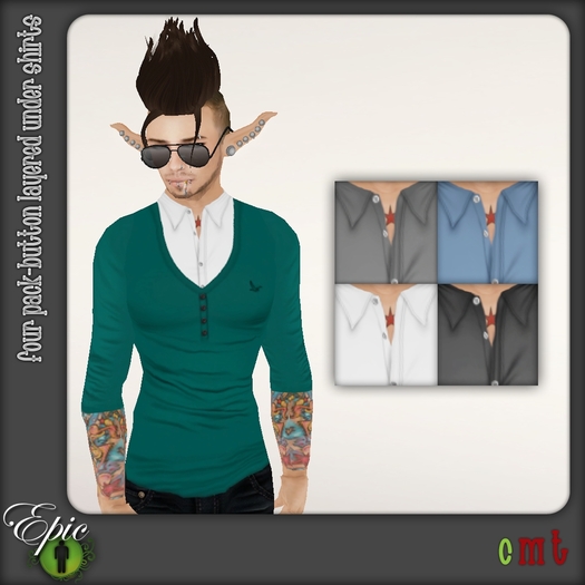 *Epic Men* Button UNDER Layered Shirts {Plain}