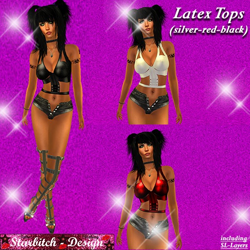 Latex-Tops silver-red-black (including Omega-Applier)