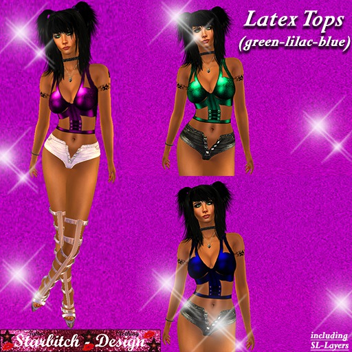 Latex-Tops green-lilac-blue