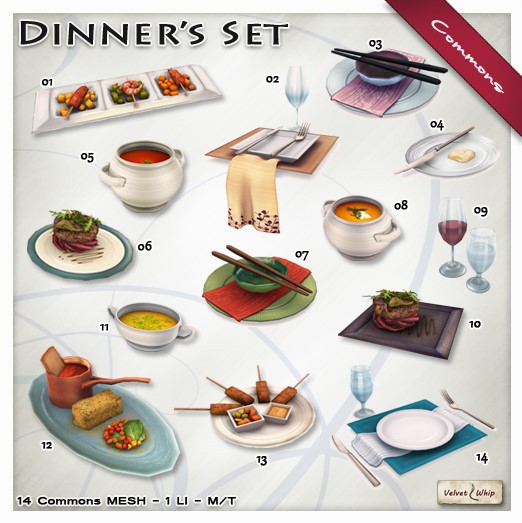 [V/W] Dinner's Set Gacha FullSet w/3 RARE &GoG