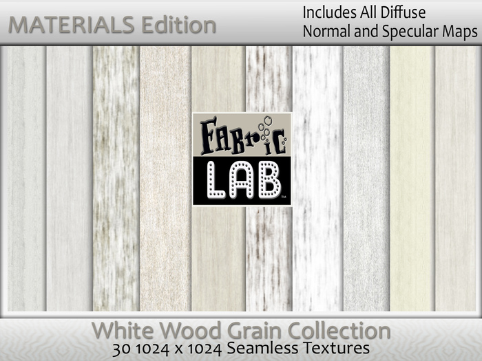Second Life Marketplace White Wood Grain Textures by Fabric Lab