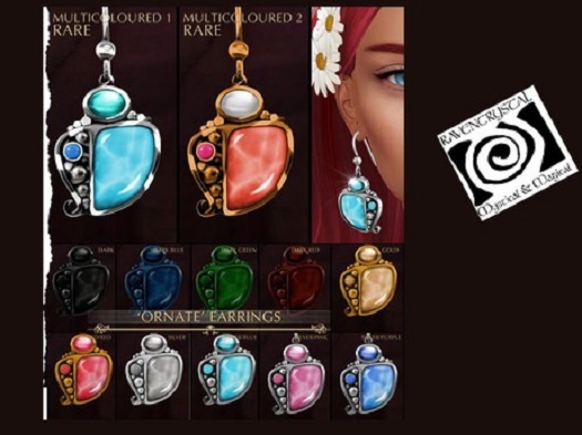 -Labyrinth- 'Ornate' Earrings @ GGJan - Multicoloured1 RARE