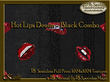 Hot Lips Denim Black Combo Seamless Textures 