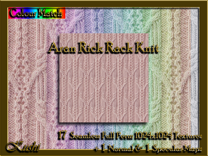 Aran Rick Rack Knit Seamless Textures 