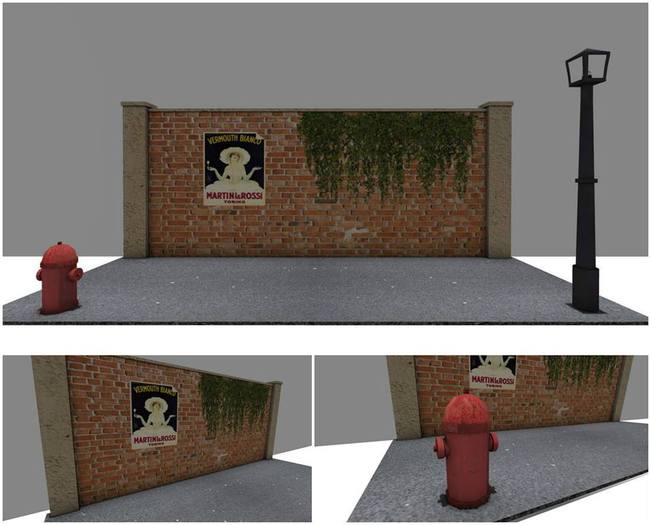 Second Life Marketplace BackDrop Vintage Wall