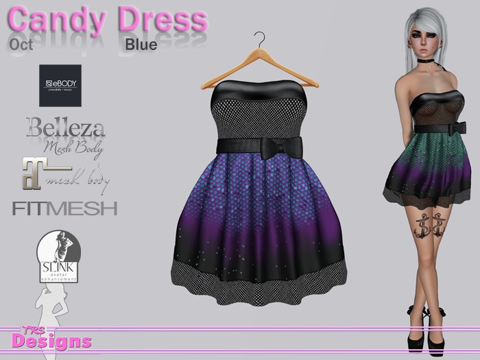 Candy Dress Oct Blue