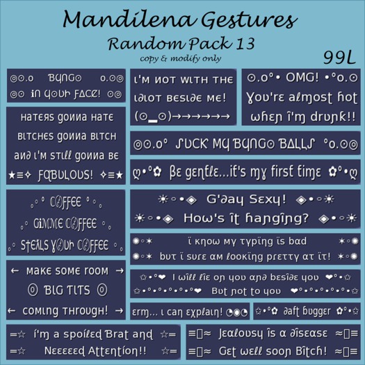 Mandilena Gestures - Random Mix - Pack 13