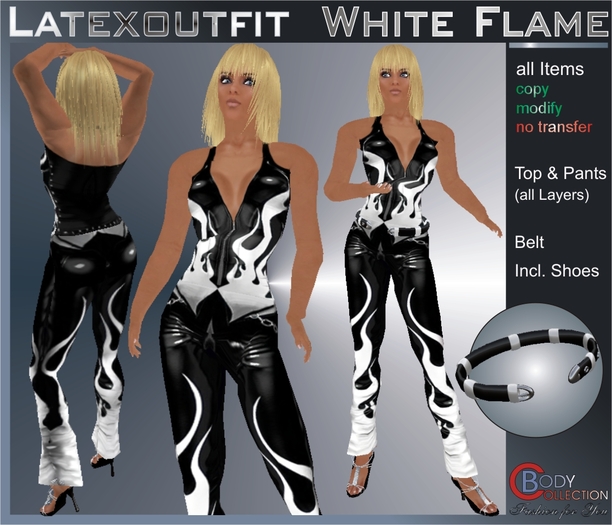 BC -  Latex Outfit  "white flame"