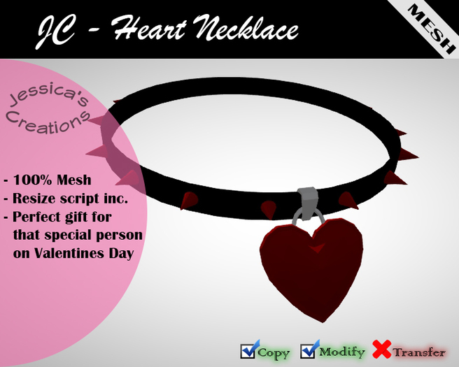JC - Heart Collar Necklace (boxed)
