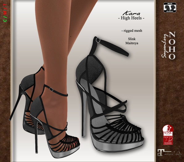 [noho] Kara Heels  black-silver [box]
