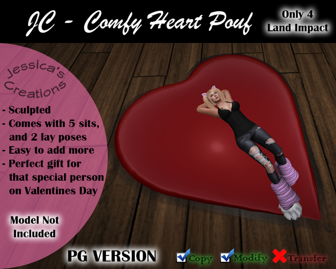 JC -Couples Heart Pouf