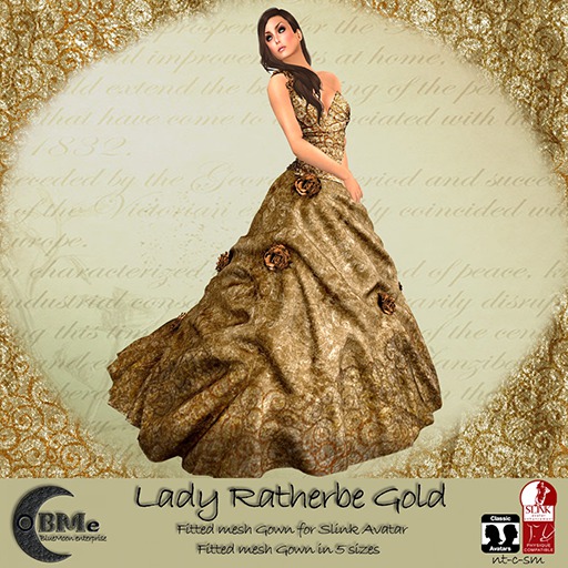 BMe Lady Ratherbe Gown ~ Gold  (wear to open)