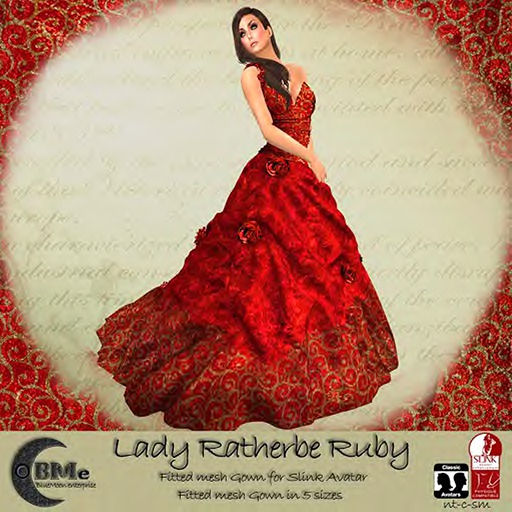 BMe Lady Ratherbe Gown ~ Ruby  (wear to open)