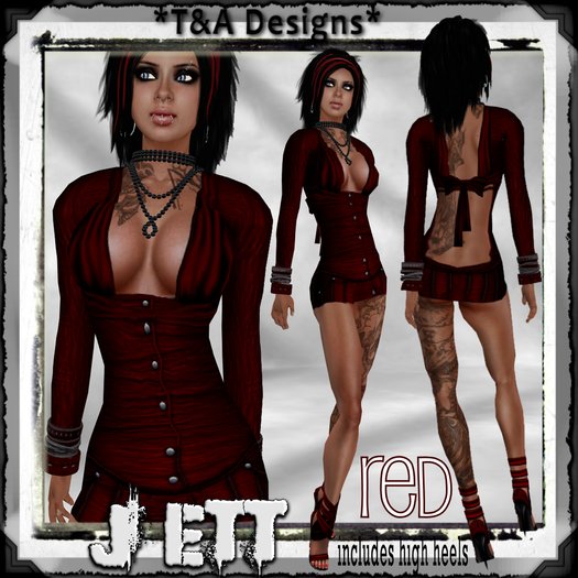 *T&A Designs* Jett RED outfit accessories and high heel shoes *TD*
