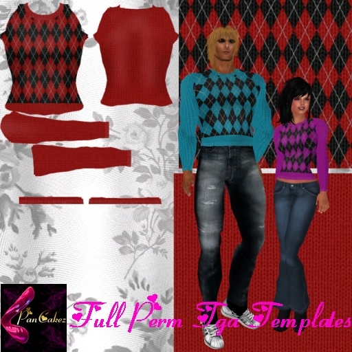 *PCz* Argyle Sweater Textures and Templates 