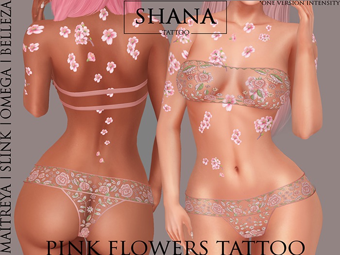 SHANA//PINK FLOWERS//TATTOO
