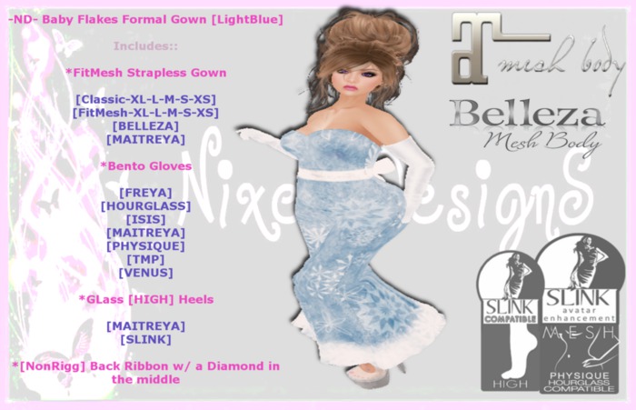 -ND- Baby Flakes Formal Gown [LightBlue]