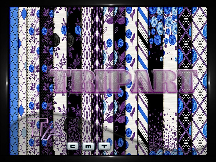 {TripArt} Blue Roses Fabrics