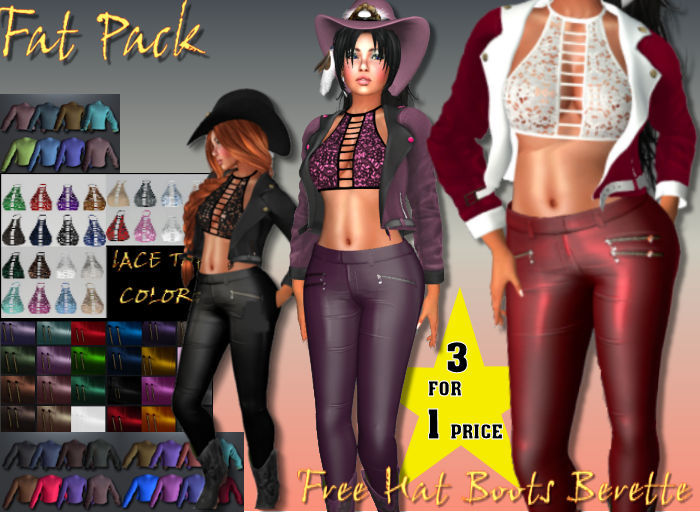 Leather & Lace  Jacket ,Pants, Lace Top Combo