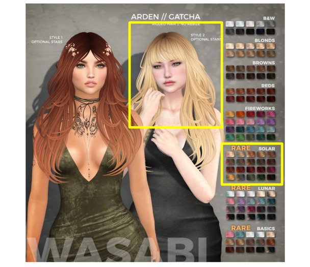 Wasabi // Arden Mesh Hair - Style 2 - Solar Ombre RARE