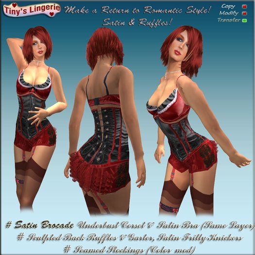 Beth Corset, Black-Red