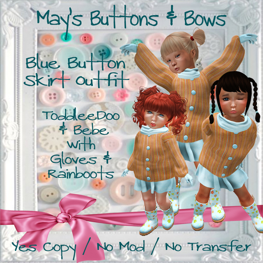 MBB * Blue Button Skirt Outfit (K,B&Bebe)