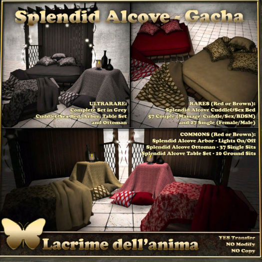 (BOX) Splendid Alcove Ottoman - Red