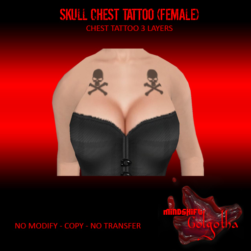 Mindshift - Skull Womens Chest Tattoo