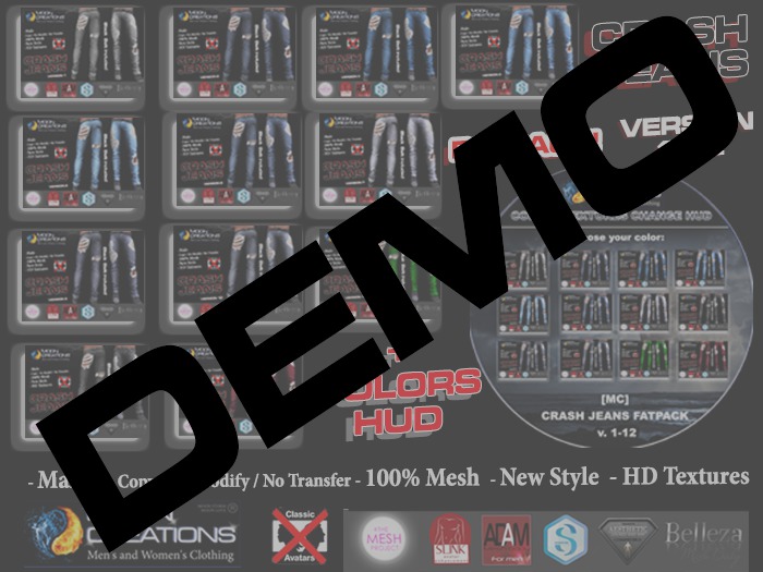 [MC] DEMO CRASH JEANS FATPACK v.1-12 + TEXTURES HUD