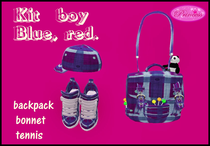 PRINCESS kit kids boy blue, red.