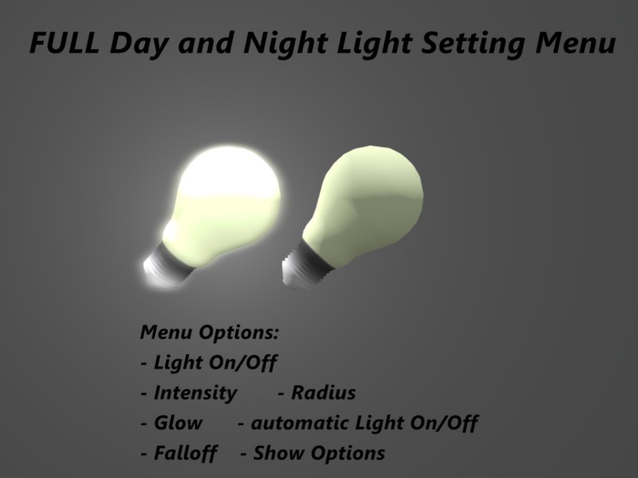 FULL PERM Day/Night Light Setting Menu 