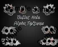FULL PERM 8 Bullet Hole Alpha Textures