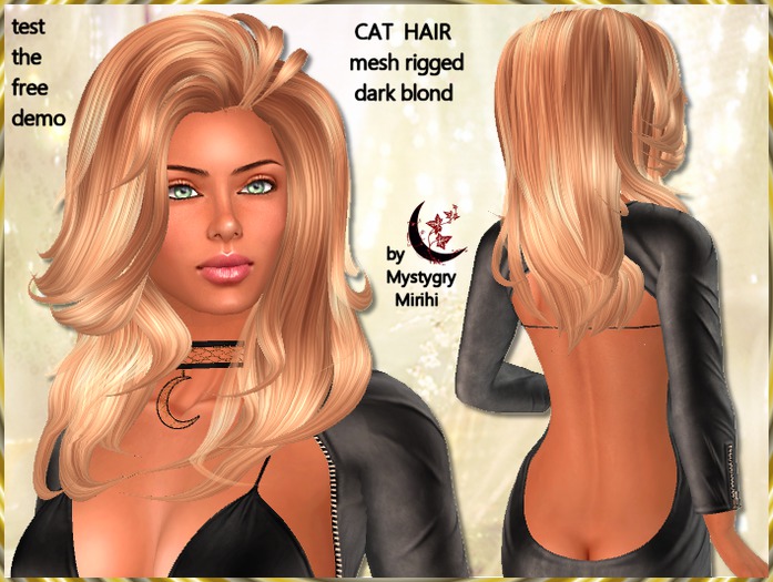 Second Life Marketplace Cat hair mesh rigged dark blond