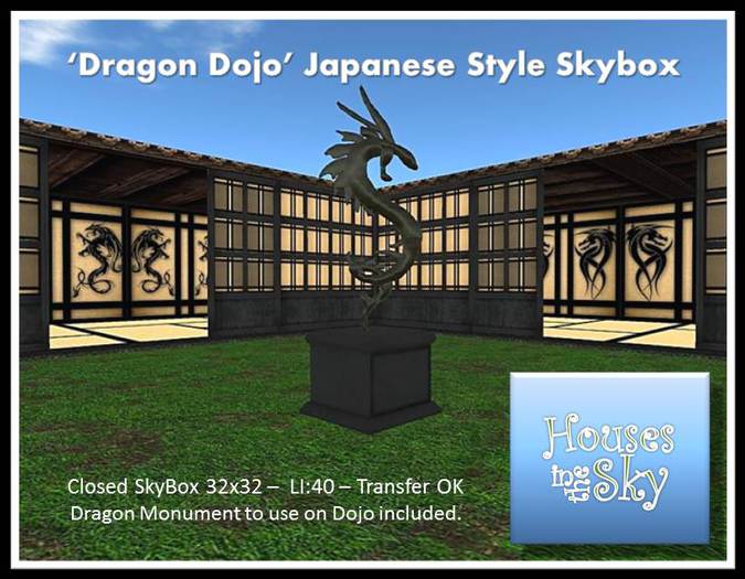 Second Life Marketplace Dragon Dojo Japanese Style Skybox (32x32