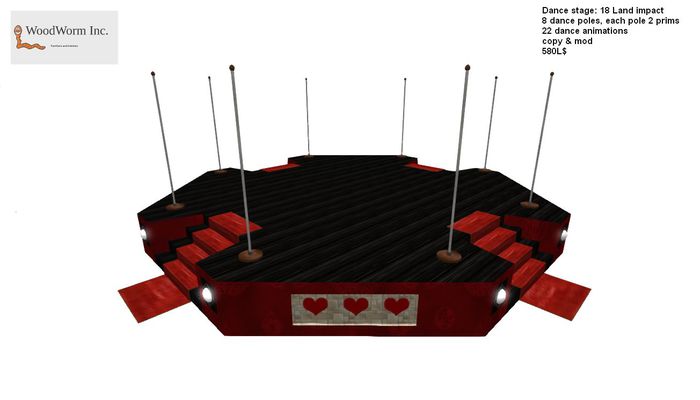Dance stage with 8 poles