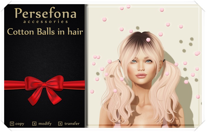 Persefona Cotton Balls in hair (gift)