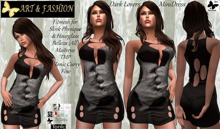 ART & FASHION - DARK LOVERS MINI DRESS