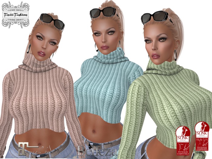 Darlene Mesh Ribbed Knit Winter Sweater