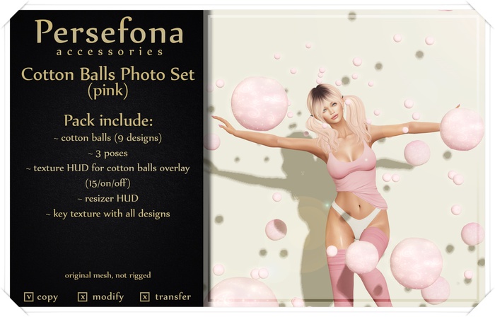 Persefona Cotton Balls Photo Set (pink)