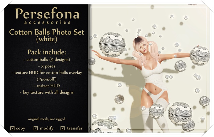 Persefon Cotton Balls Photo Set (white)