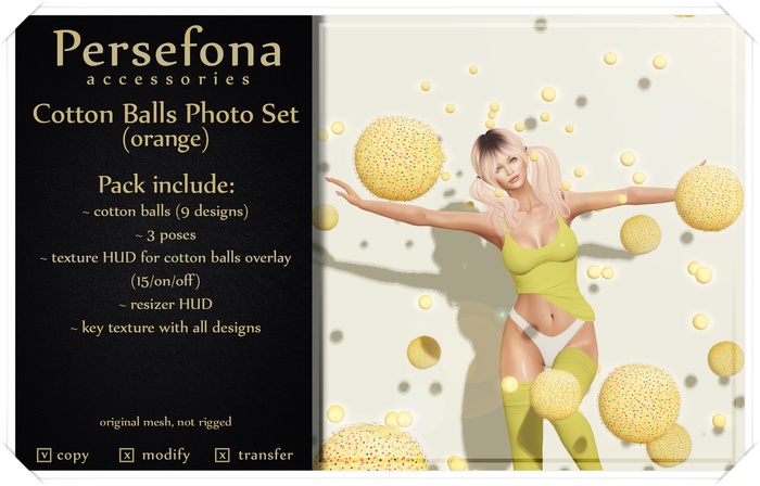 Persefona Cotton Balls Photo Set (orange)