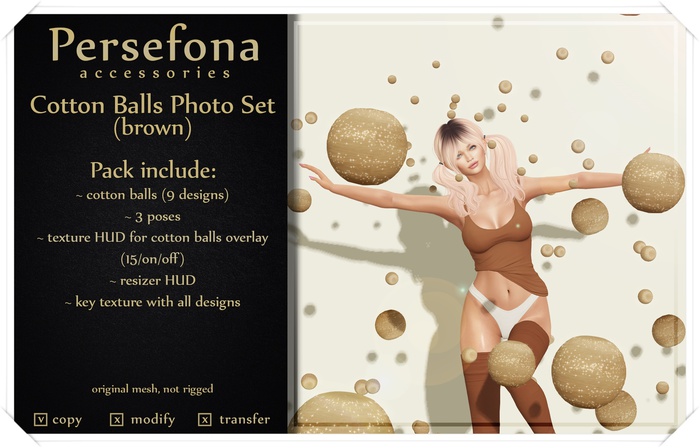 Persefona Cotton Balls Photo Set (brown)